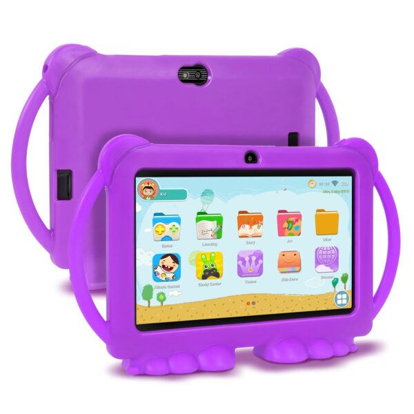 Tablet para niños, 7 pulgadas con funda de silicona, Quad Core 1GB 16GB
