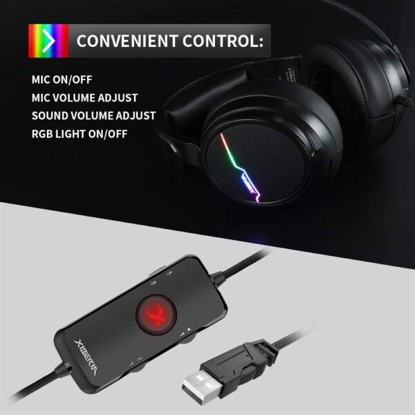 Auriculares V20 | USB 7,1 | luz RGB - Imagen 3