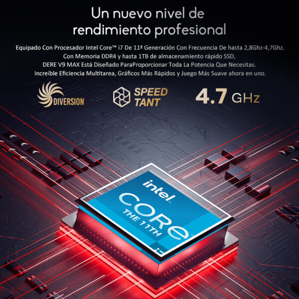 DERE | V9 Pro, 16GB de RAM, 1TB de SSD, Intel Core i7 - Imagen 4