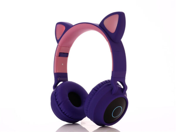 Cartoon Head-mounted Cat Ears Gaming Wireless Bluetooth Headset - Imagen 3