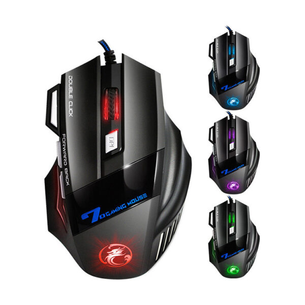 Pure Color Colorful Breathing Light Gaming Mouse - Imagen 2