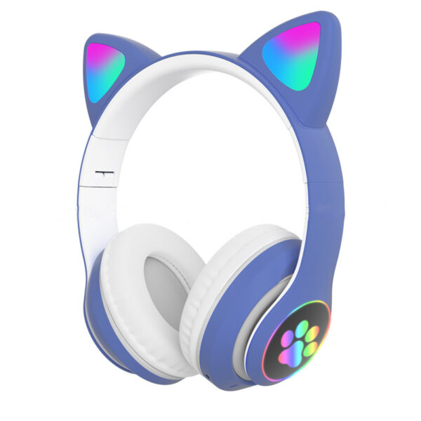 Cat ears head-mounted girl style glowing gaming headset - Imagen 3