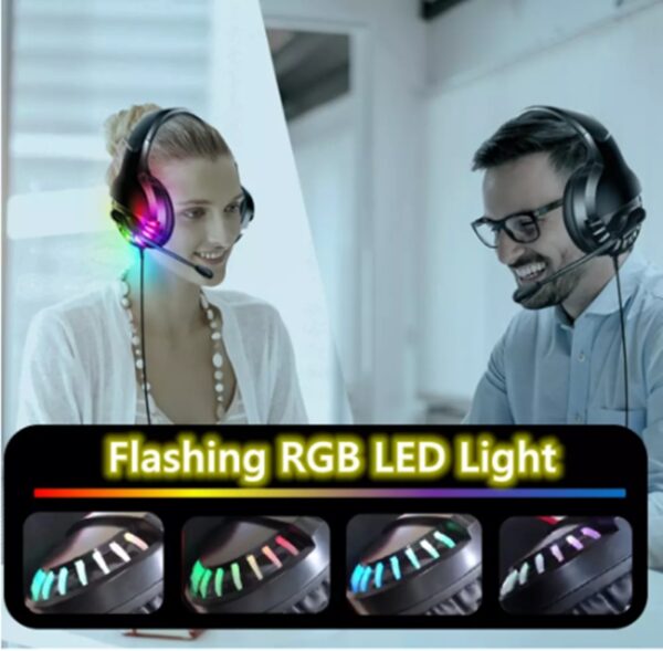 Wired Gaming Headset With ,Icrophone Sound Card Line Control - Imagen 5