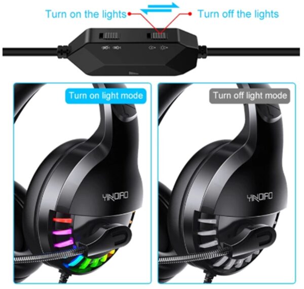 Wired Gaming Headset With ,Icrophone Sound Card Line Control - Imagen 3