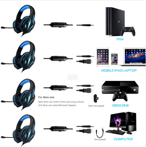 Headset Gaming Headset With Luminous Wired Gaming Headset - Imagen 2