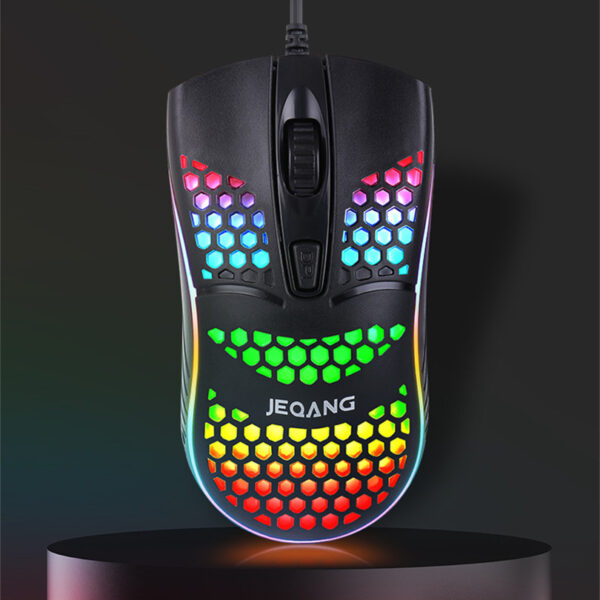 Hole-holed Wired USB Mouse For Home Luminous Mouse - Imagen 4