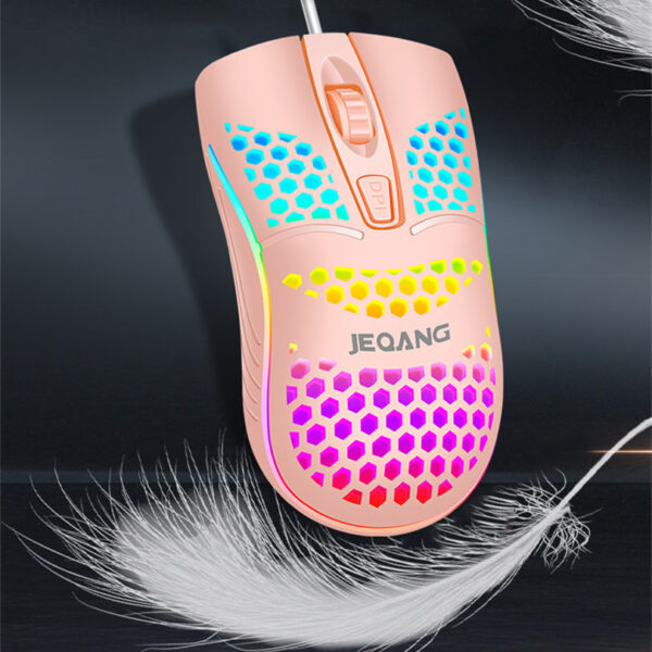 Hole-holed Wired USB Mouse For Home Luminous Mouse - Imagen 2
