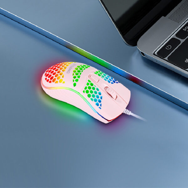 Hole-holed Wired USB Mouse For Home Luminous Mouse - Imagen 5