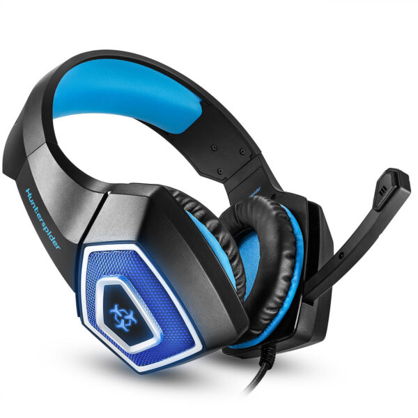 Head-Mounted Gaming Headset RGB Colorful Wired Headset With Wheat - Imagen 4
