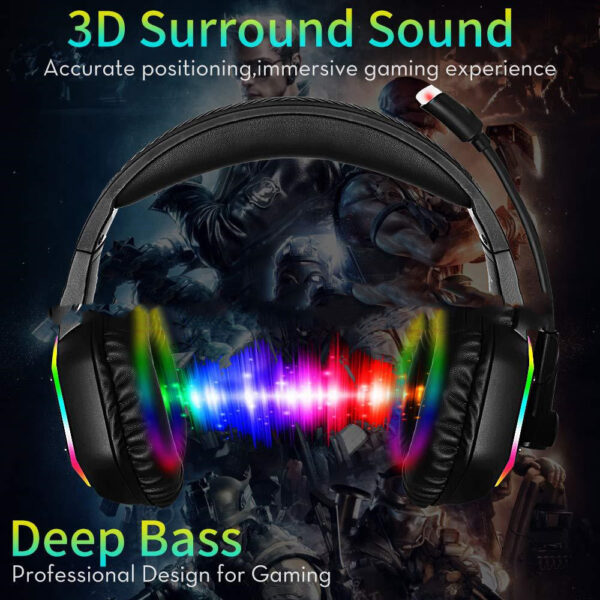 RGB Light 7.1 Channel Luminous Gaming Headset - Imagen 3