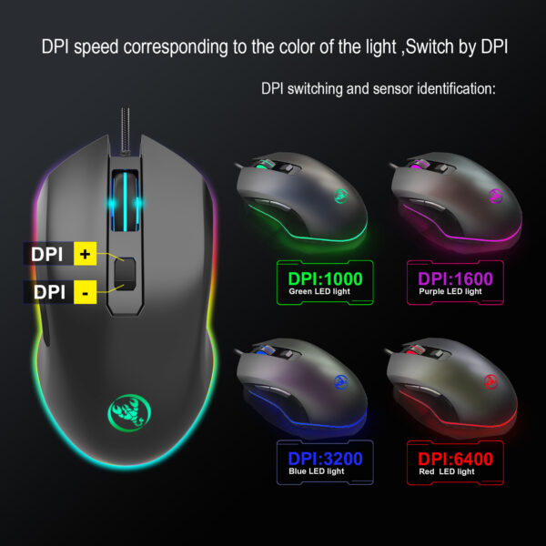 E-Sports Gaming Mouse With Luminous Wired Mouse - Imagen 3