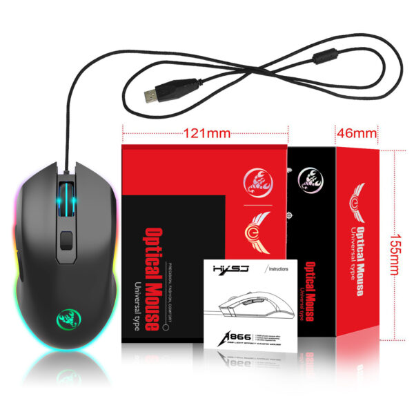E-Sports Gaming Mouse With Luminous Wired Mouse - Imagen 4