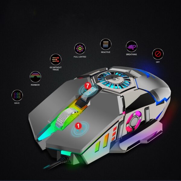 Macro Programming RGB Luminous Chicken Wired Mouse - Imagen 6