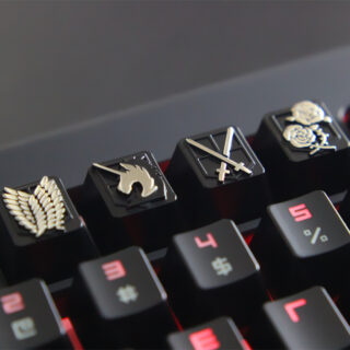 Embossed Zinc-Aluminum Alloy Metal Keycap Mechanical Keyboard R4 Height