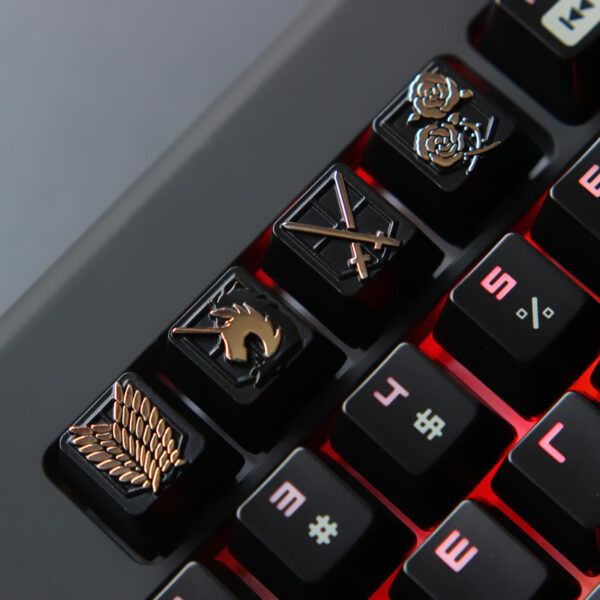Embossed Zinc-Aluminum Alloy Metal Keycap Mechanical Keyboard R4 Height - Imagen 3