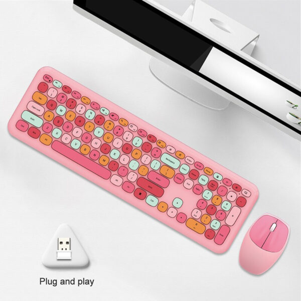 Wireless Silent Keyboard and Mouse Set Round - Imagen 2