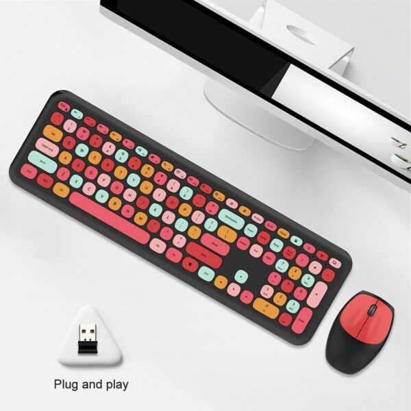 Wireless Silent Keyboard and Mouse Set Round - Imagen 3