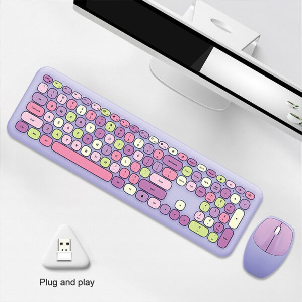 Wireless Silent Keyboard and Mouse Set Round - Imagen 5
