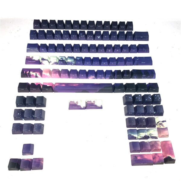 Sunset Starry Sky Keycaps PBT Five-Sided Sublimation Keycaps OEM Mechanical Keyboard Keys Personality Compatible With - Imagen 4