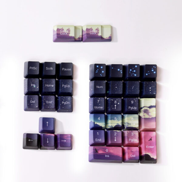 Sunset Starry Sky Keycaps PBT Five-Sided Sublimation Keycaps OEM Mechanical Keyboard Keys Personality Compatible With - Imagen 3