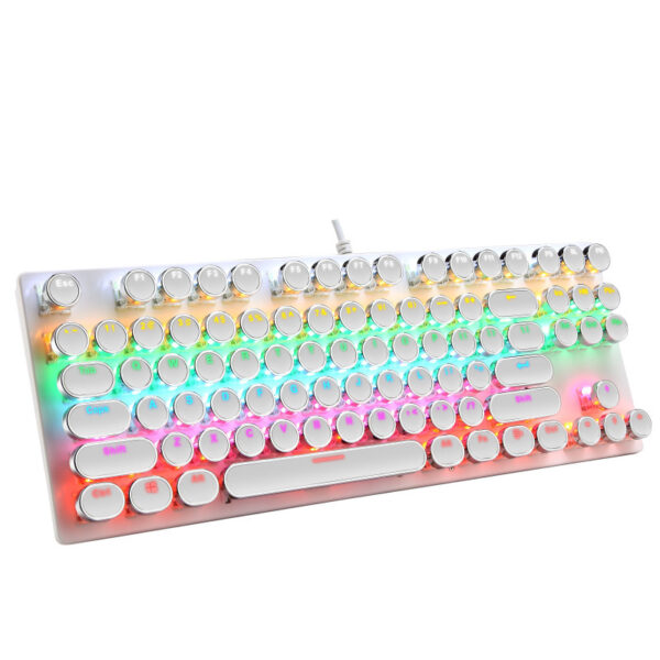 Wired 87-Key Electroplating Punk Real Mechanical Blue Axis Gaming Luminous Gaming Keyboard - Imagen 3