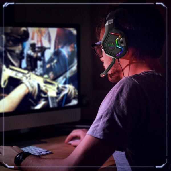ONIKUMA K10 PRO Gaming Headset Stereo Gaming Headphones for PS4 PS5 Xbox One with Mic Led Light - Imagen 6