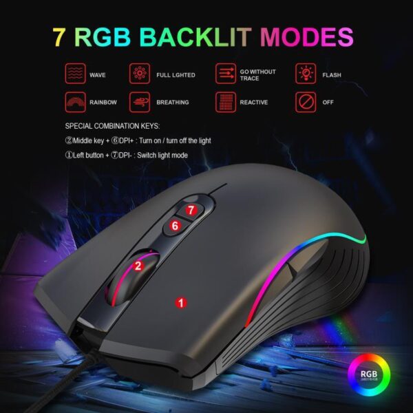 Glowing Gaming Mouse Gaming Wired Mouse - Imagen 4