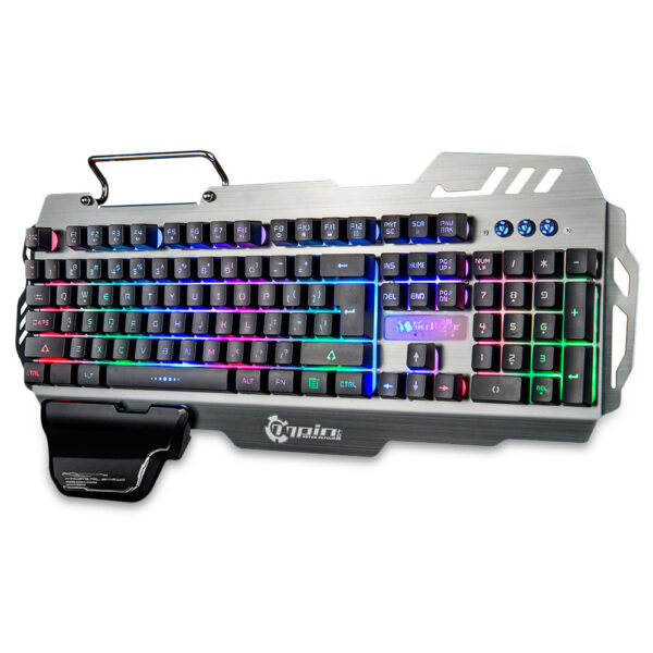 Pk900 Gaming Keyboard Colorful Light Metal Panel With Hand Rest To Eat Chicken To Stimulate Lol Keyboard - Imagen 2