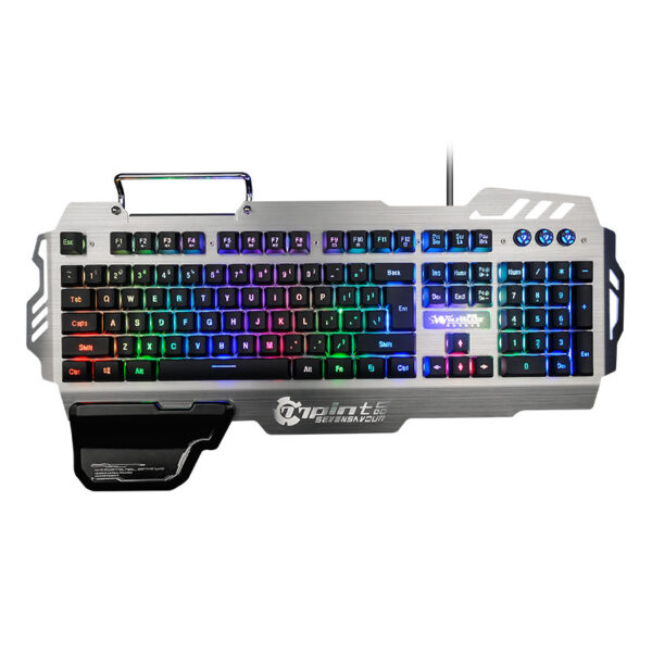 Pk900 Gaming Keyboard Colorful Light Metal Panel With Hand Rest To Eat Chicken To Stimulate Lol Keyboard - Imagen 3