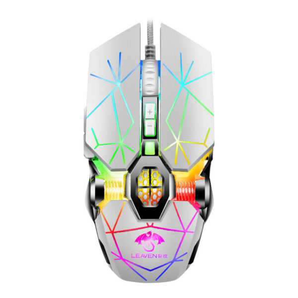 Usb Wired Computer Office Gaming Luminous Rgb Mechanical Mouse - Imagen 4