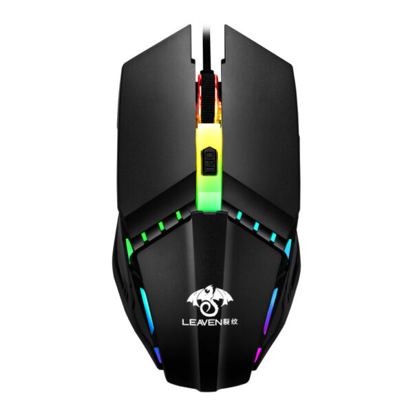Usb Wired Computer Office Gaming Luminous Rgb Mechanical Mouse - Imagen 5