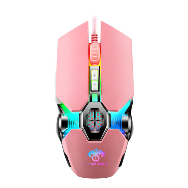 Usb Wired Computer Office Gaming Luminous Rgb Mechanical Mouse - Imagen 3