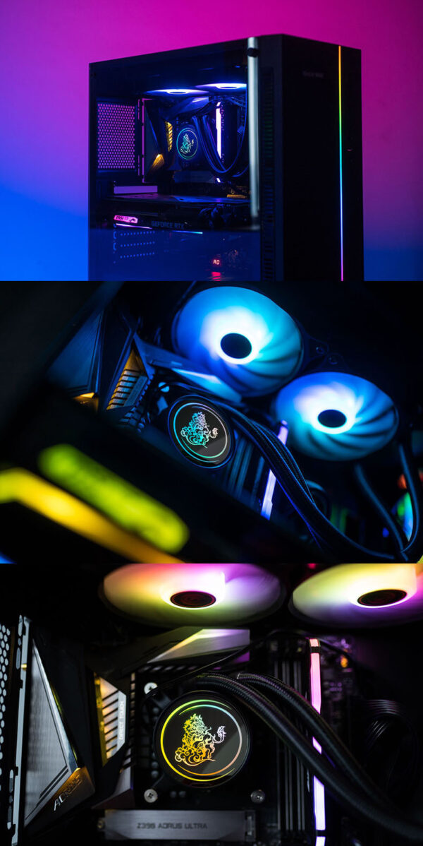 Kirin Computer CPU Water Cooling Radiator ARGB Fan 2 - Imagen 4