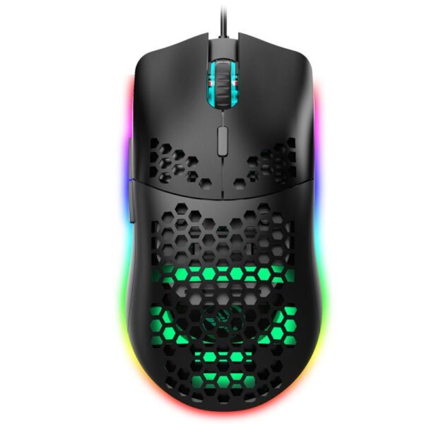 HXSJ J900 USB Wired Gaming Mouse With RGB Light Gamer Mouses With Six Adjustable DPI Honeycomb Hollow Ergonomic Design Mouse - Imagen 5