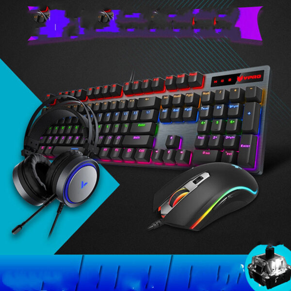 Gaming Keyboard And Mouse Three-piece Set, Mechanical Game, Internet Cafe, Internet Cafe - Imagen 3