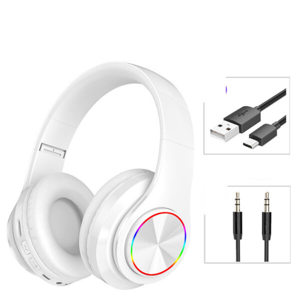 LED Wireless Bluetooth Headphones Gaming Headsets Sport Earphone With Support TF Card Colorful Breathing Lights - Imagen 3