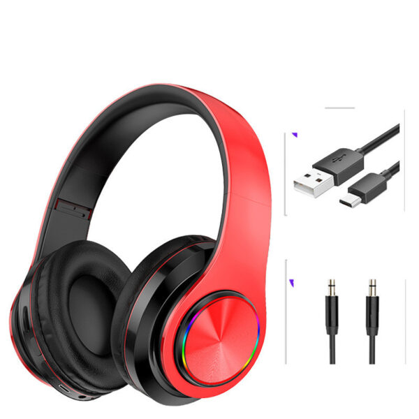 LED Wireless Bluetooth Headphones Gaming Headsets Sport Earphone With Support TF Card Colorful Breathing Lights - Imagen 5