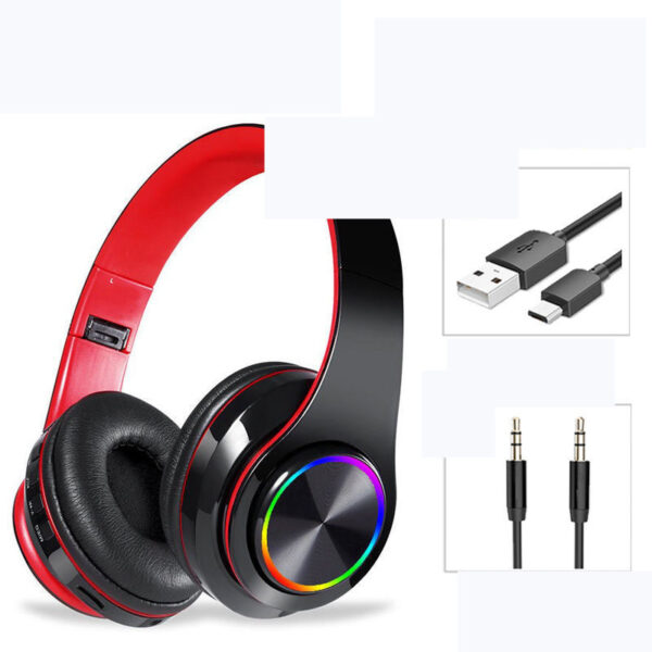 LED Wireless Bluetooth Headphones Gaming Headsets Sport Earphone With Support TF Card Colorful Breathing Lights - Imagen 7