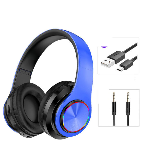 LED Wireless Bluetooth Headphones Gaming Headsets Sport Earphone With Support TF Card Colorful Breathing Lights - Imagen 4