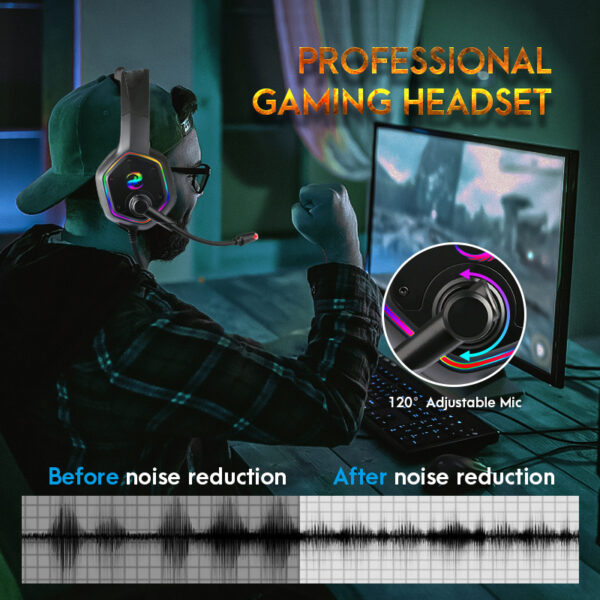 Gaming 3D Sound Effect GAMINGHEADSET Noise Canceling Headphones - Imagen 5