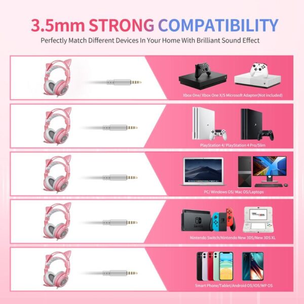 Auriculares/Headphones Gamer G951s Pink Girl - Imagen 5