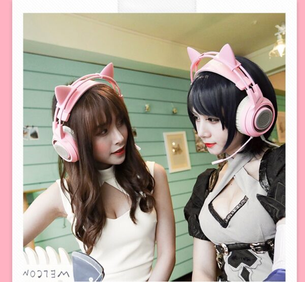 G951 Gaming Headset USB 7.1 Virtual Surround Sound Headsets LED Cat Ear Headphones - Imagen 4