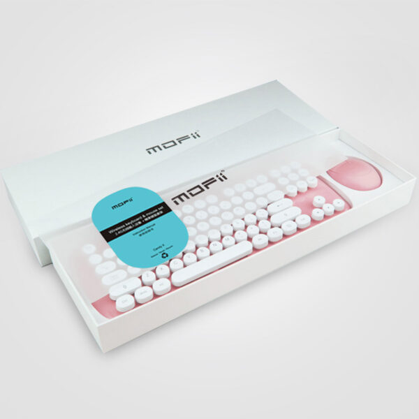 Wireless Keyboard And Mouse Set Girls Color Retro - Imagen 4