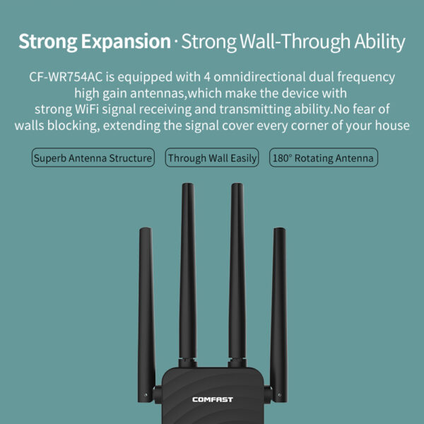 Dual-band 1200-megabit wireless relay router - Imagen 3