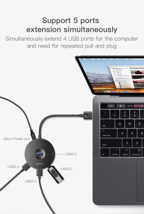 hub notebook usb adapter hub round box - Imagen 3