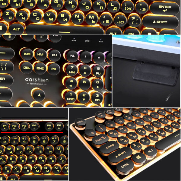 Glowing wired keyboard gaming computer USB - Imagen 3
