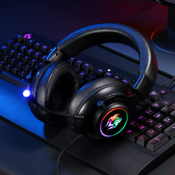 RGB headset gaming wired headset - Imagen 2