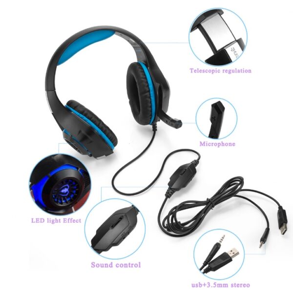 In Zhuo GM-1 computer notebook head-mounted luminous gaming headset with microphone Jedi to eat chicken earphones - Imagen 6
