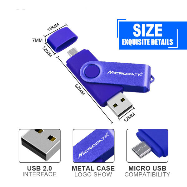 Compatible with Apple , Computer Mobile Phone U Disk 128g 64g 32g 16g 8g Flash Drive Car Metal USB Flash Drive - Imagen 2