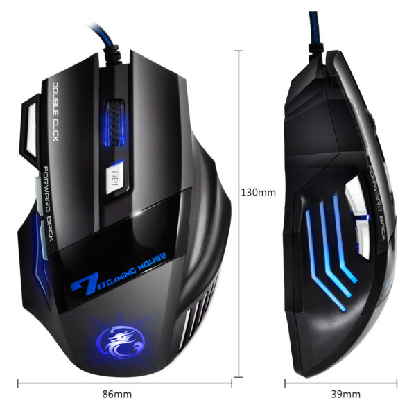 Pure Color Colorful Breathing Light Gaming Mouse - Imagen 3